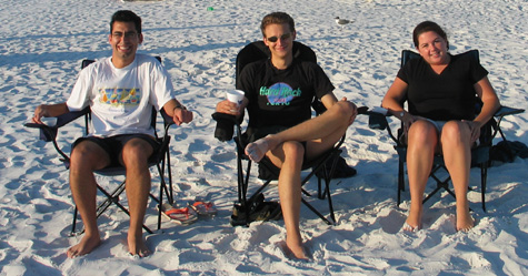 [me, cam and kim sittin on the beach]