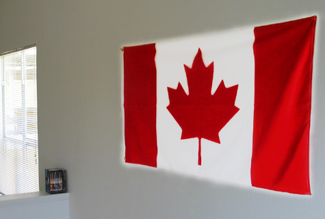 [picture: canadian flag, glowing on the wall]