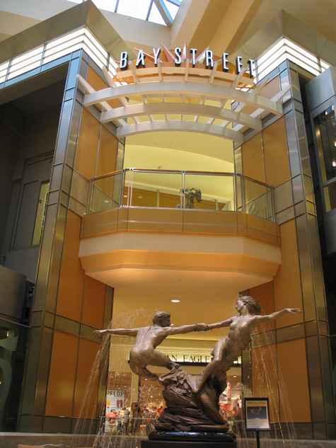 facing the fountain at International Plaza