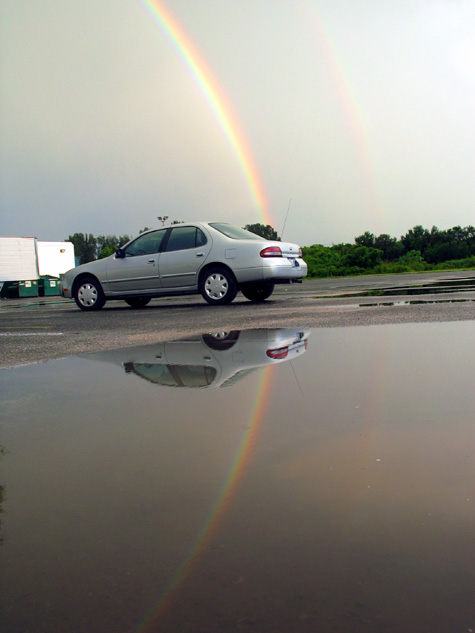 [picture: a rainbow goes right through my trunk!]