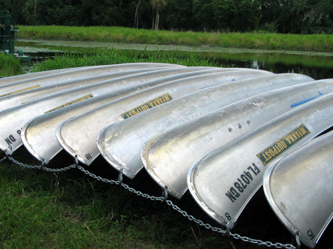 [picture: myakka stacked canoes]