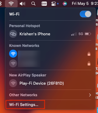 How to go directly to your Mac’s Network Settings (not Wi-Fi Settings) from the menu bar in macOS Ventura